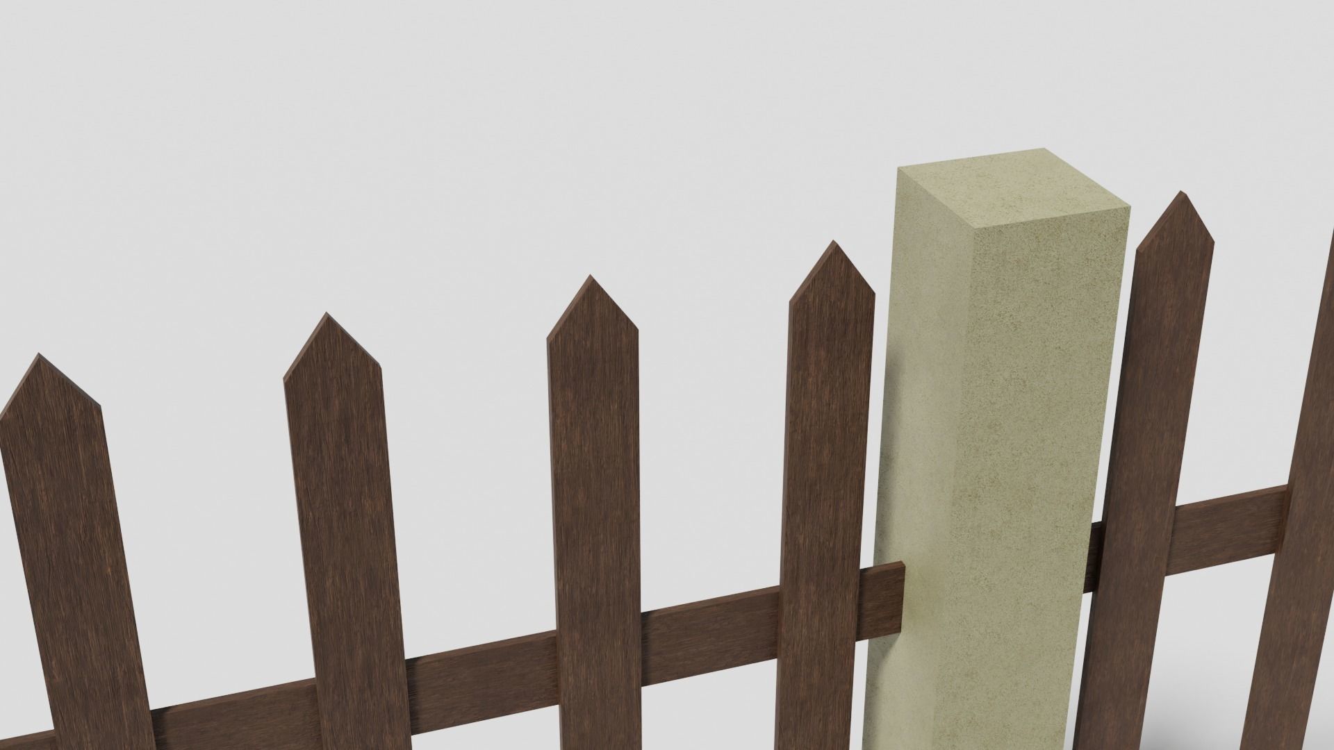 Garden fence Low-poly 3D model_5