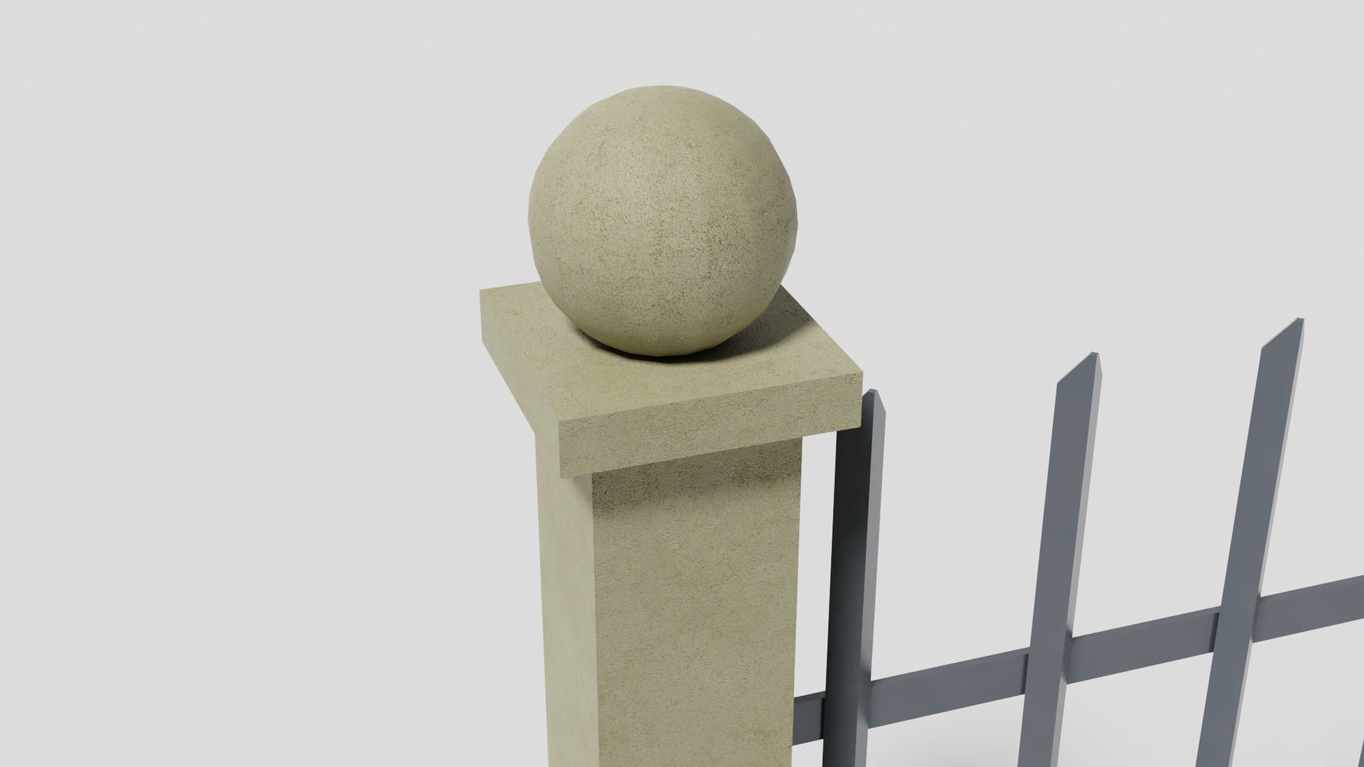 Garden fence Low-poly 3D model_4