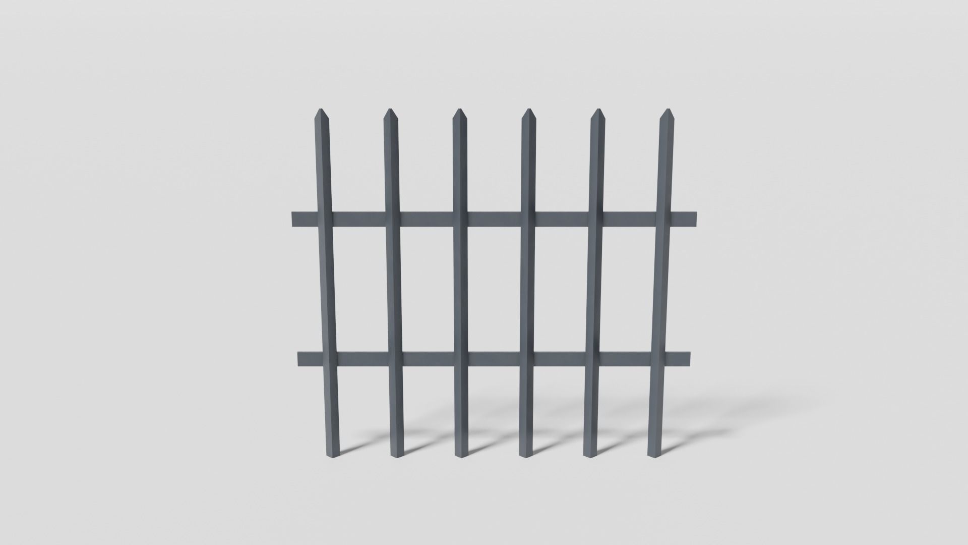 Garden fence Low-poly 3D model_8