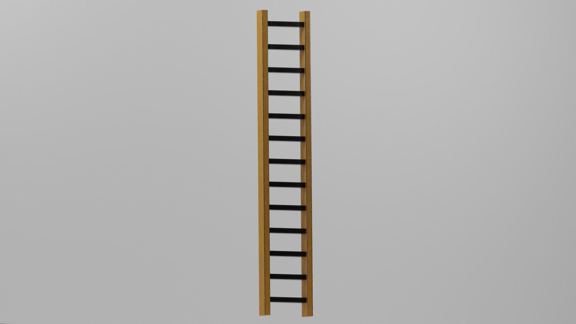 Game ready industrial ladder Low-poly 3D model_2