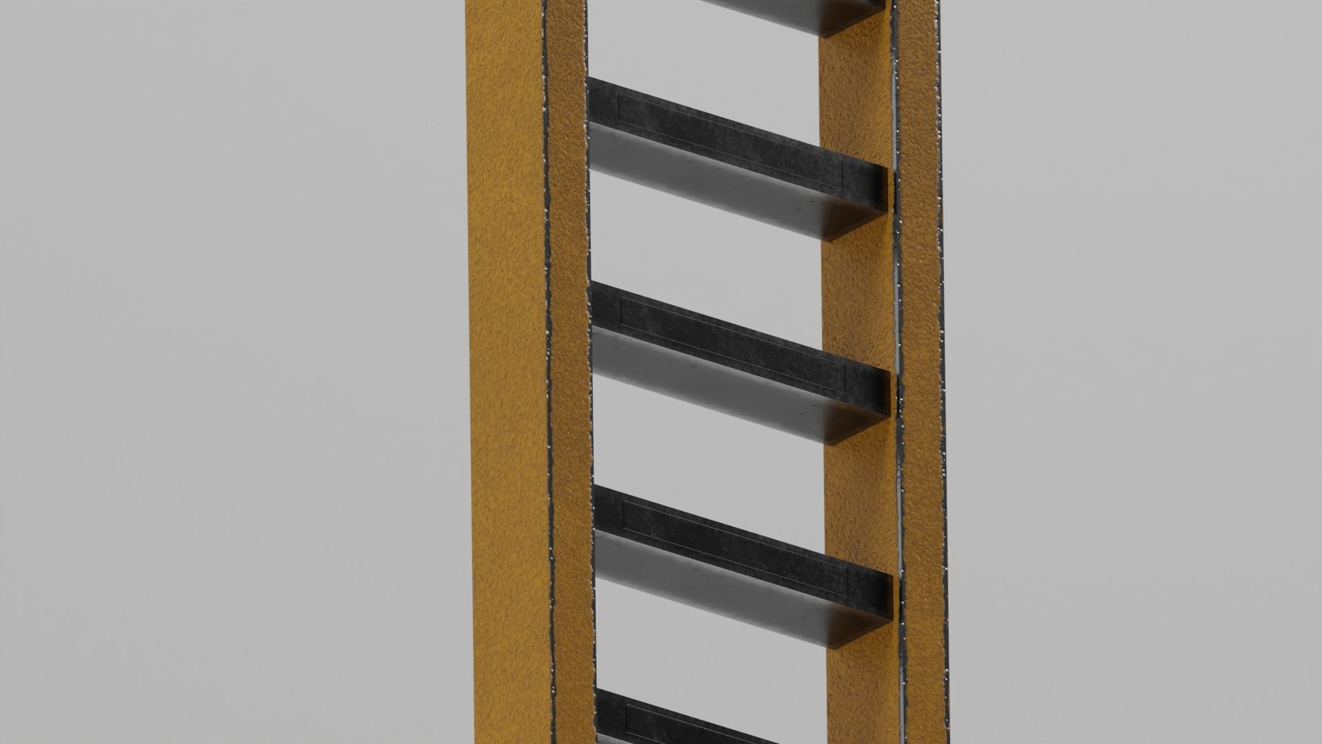 Game ready industrial ladder Low-poly 3D model_1