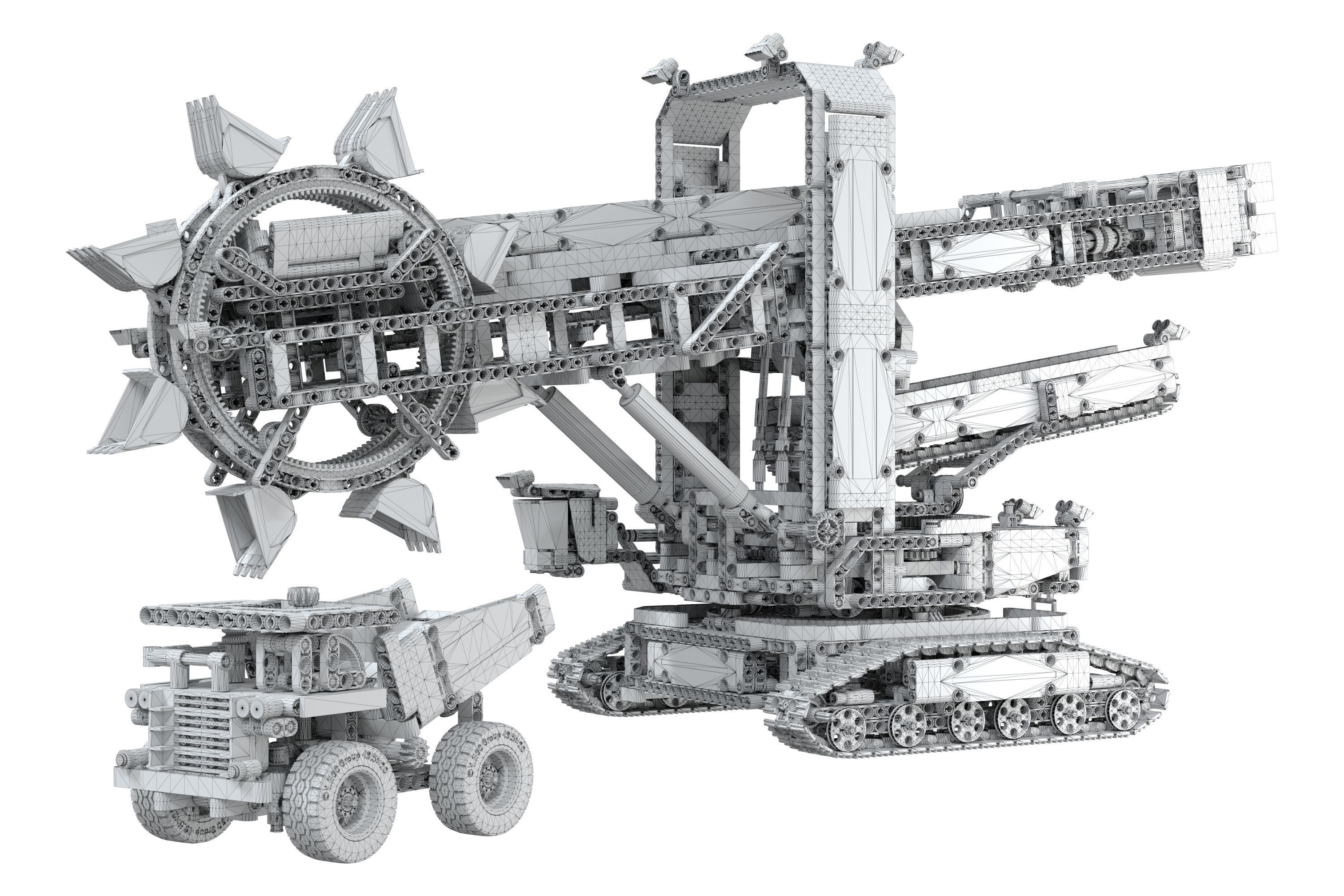 Designer LEGO TECHNIC Bucket Wheel Excavator 42055 3929 parts 3D model_4