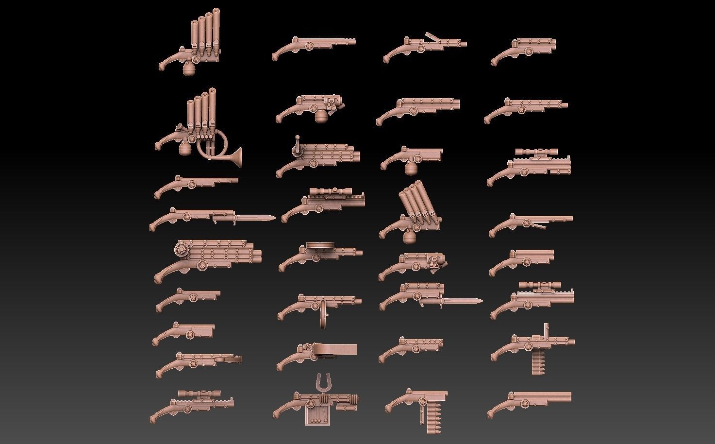 Steampunk Pistols Megapack 3D print model_36