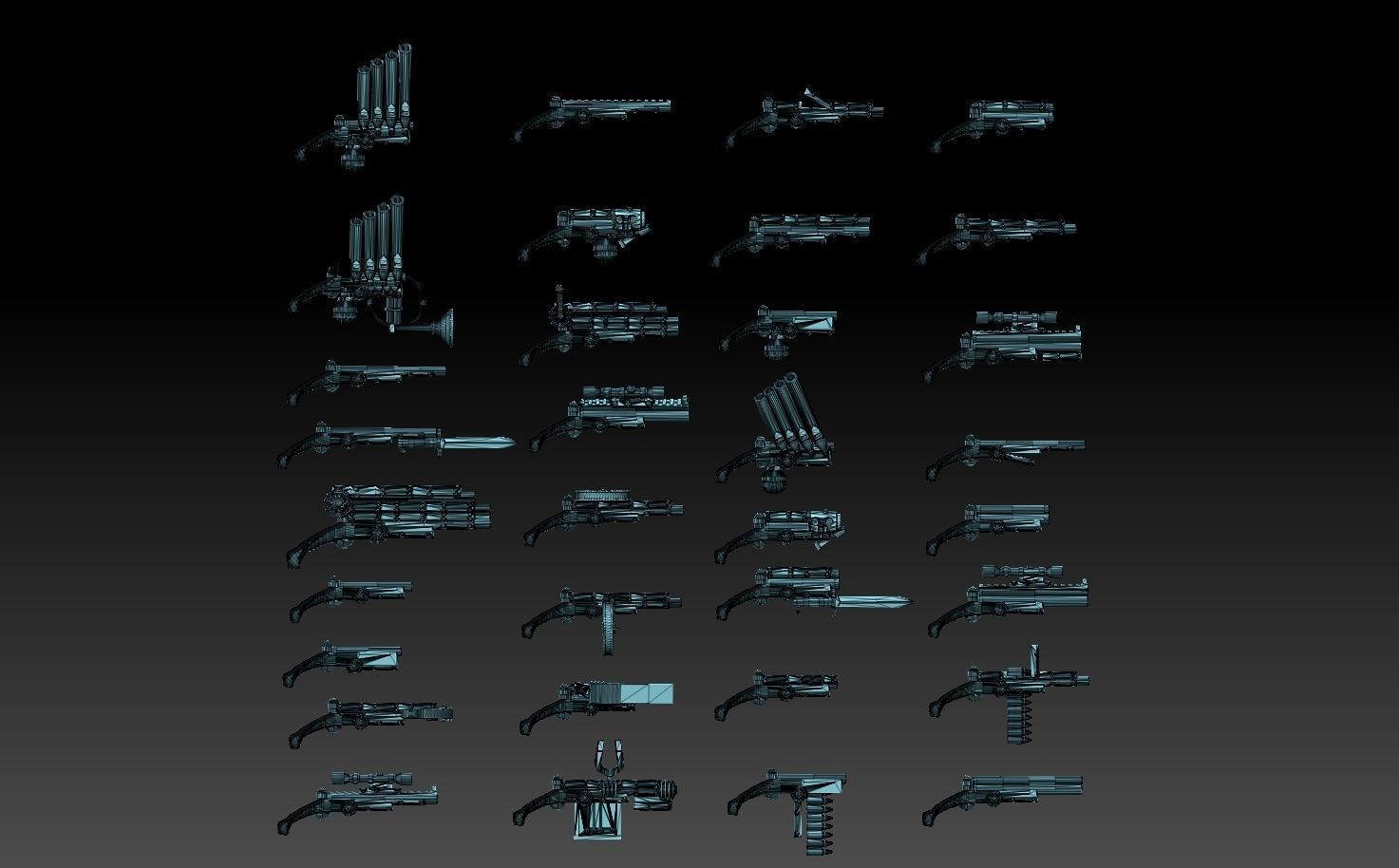 Steampunk Pistols Megapack 3D print model_39