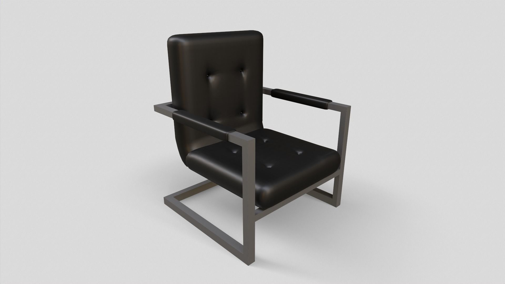 Office Seating Low-poly 3D model_1