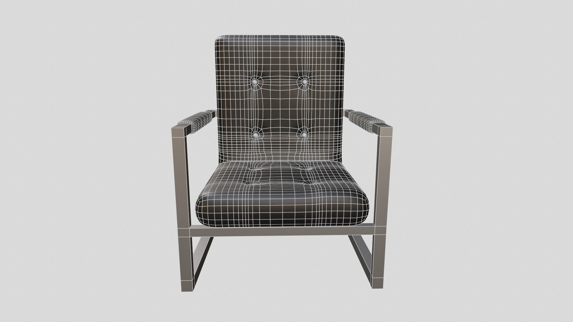 Office Seating Low-poly 3D model_6