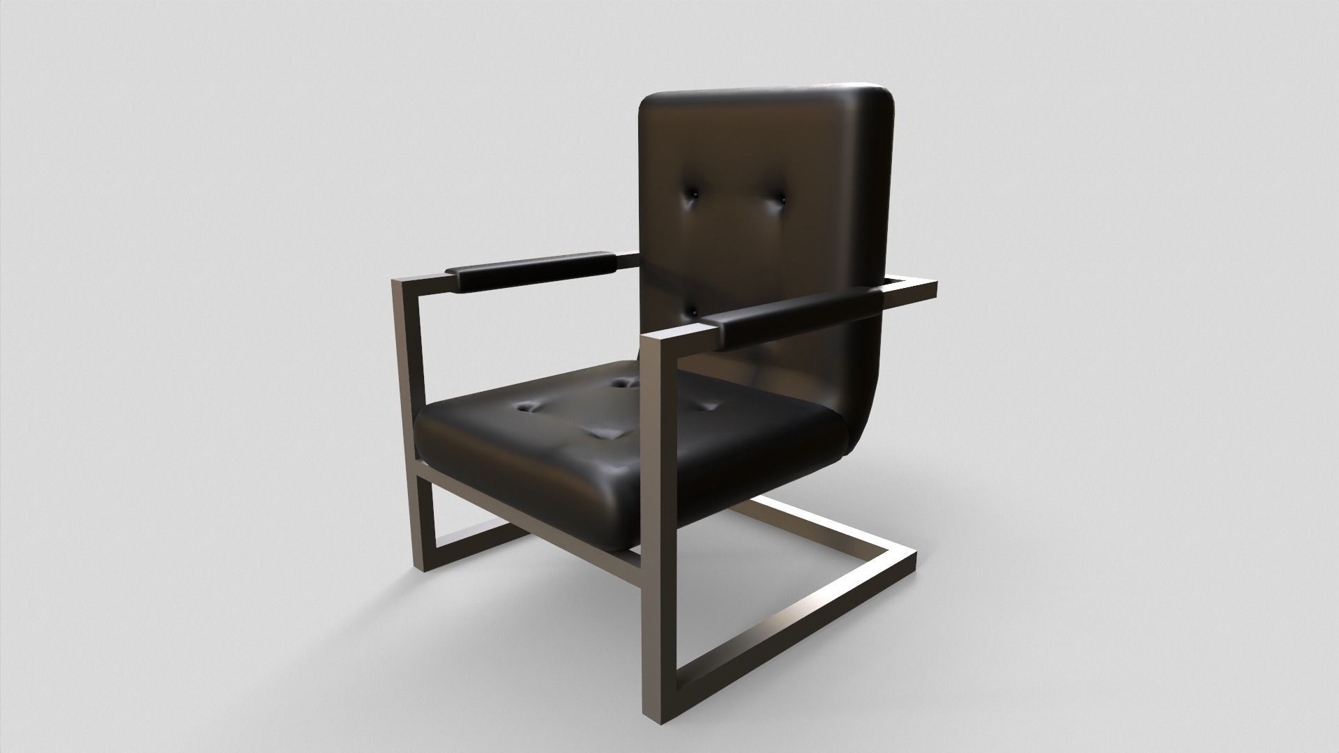 Office Seating Low-poly 3D model_4
