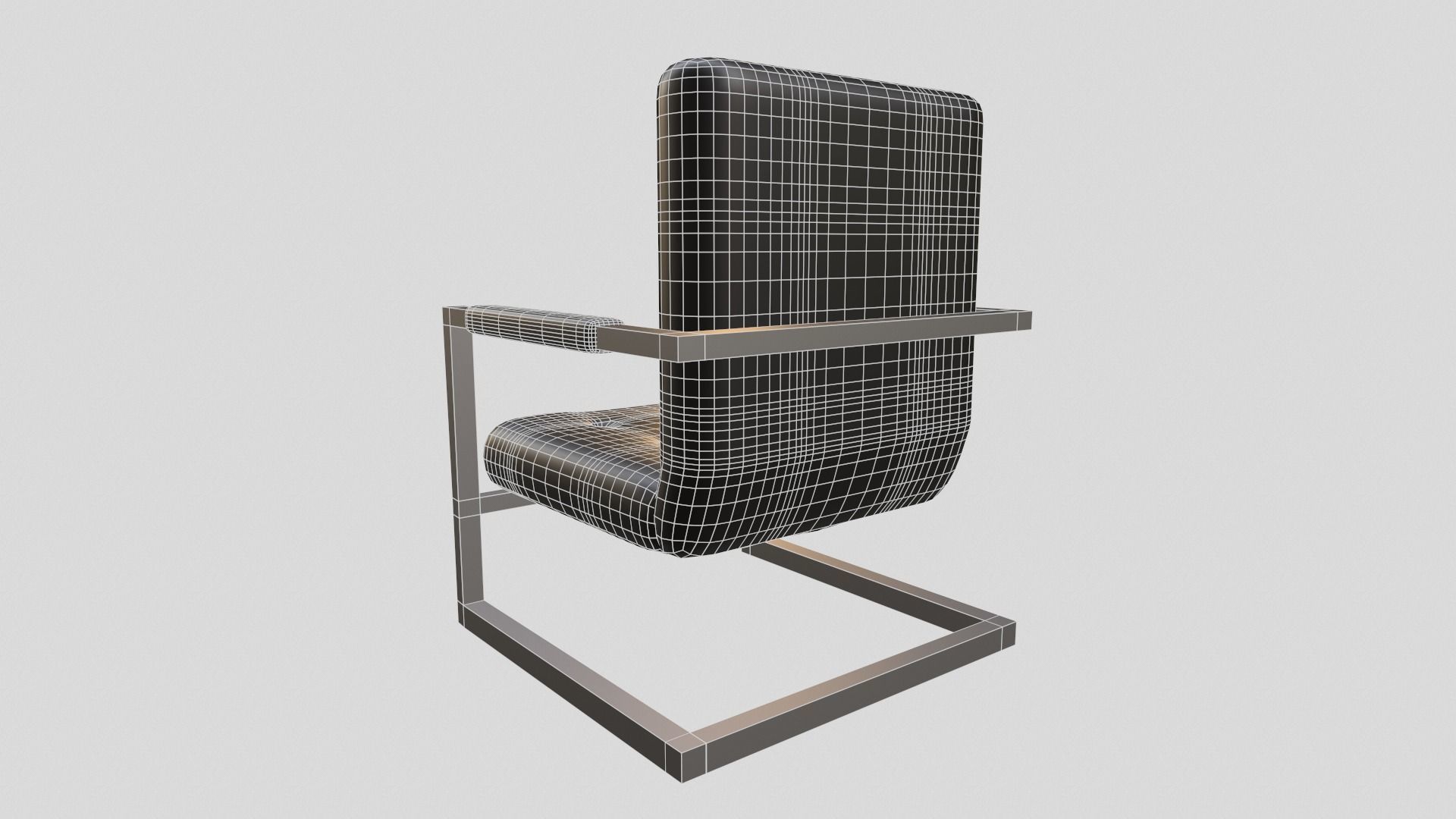 Office Seating Low-poly 3D model_8