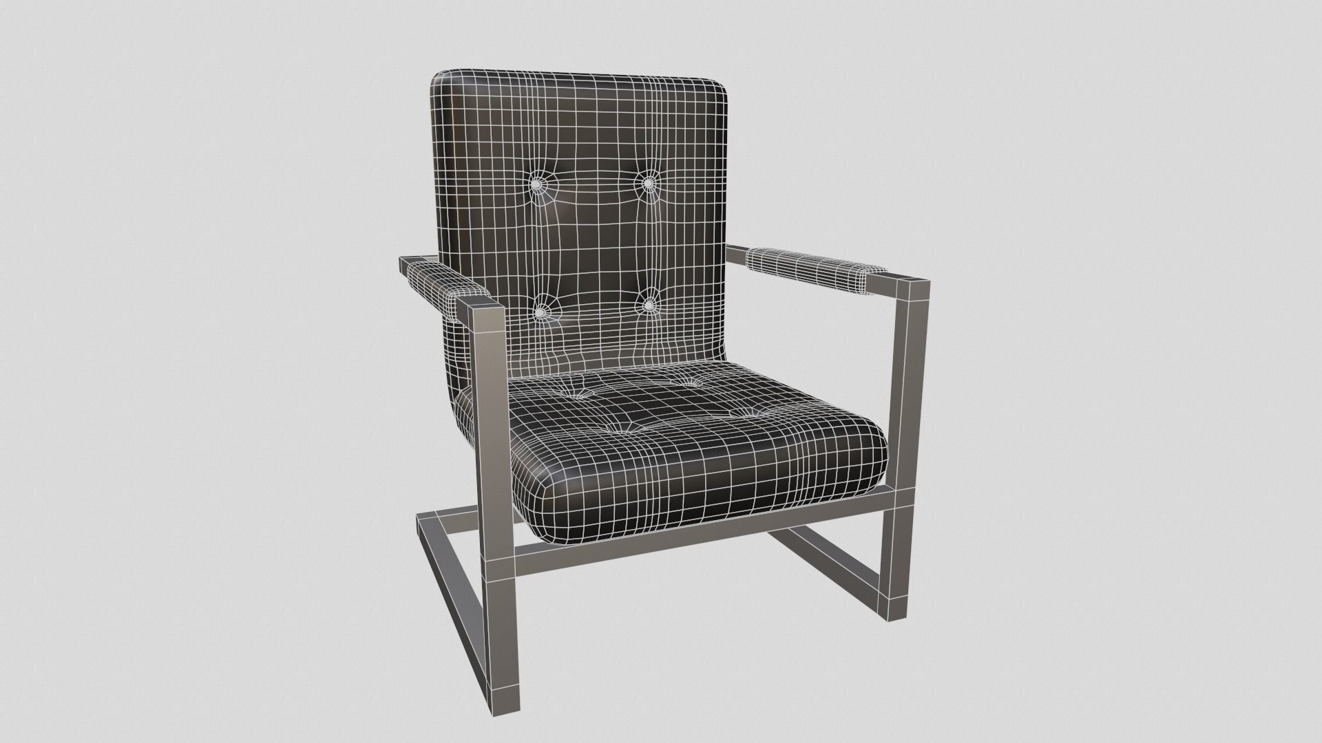 Office Seating Low-poly 3D model_5