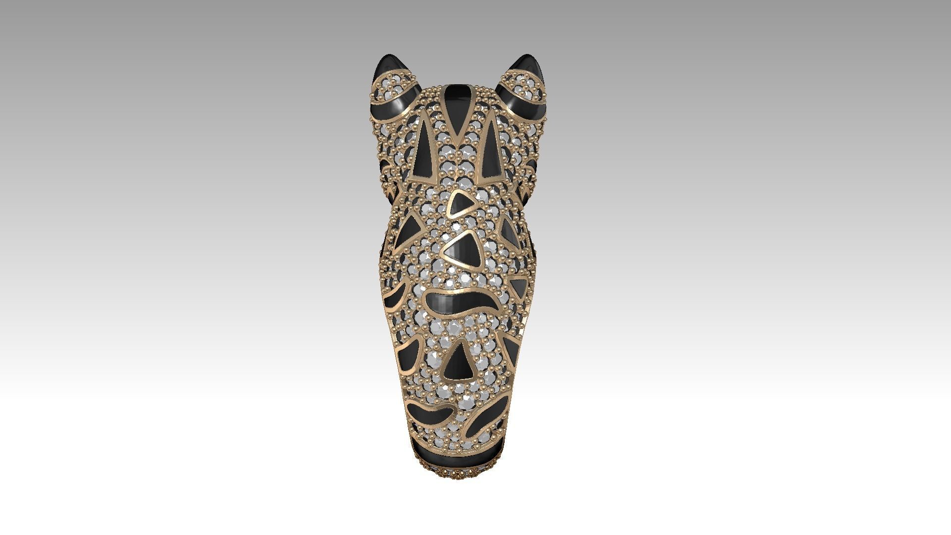 Cat jewelry ring 3D print model_7