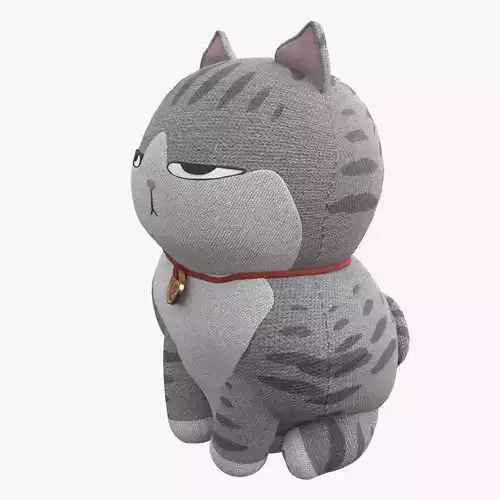 Cute cat childrens soft toy 3D model