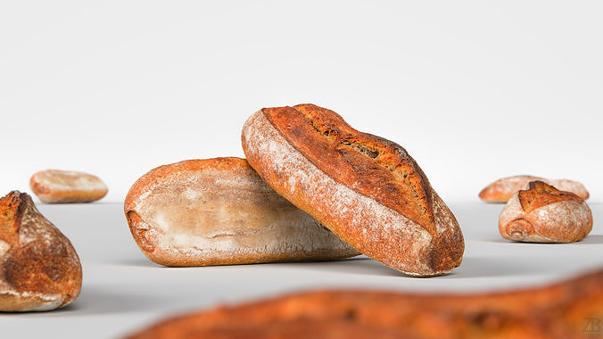 Bread 3D model 2