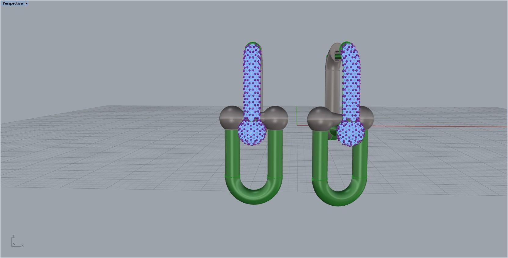 tiffany earrings with large links with bright diamonds 3D print model_4