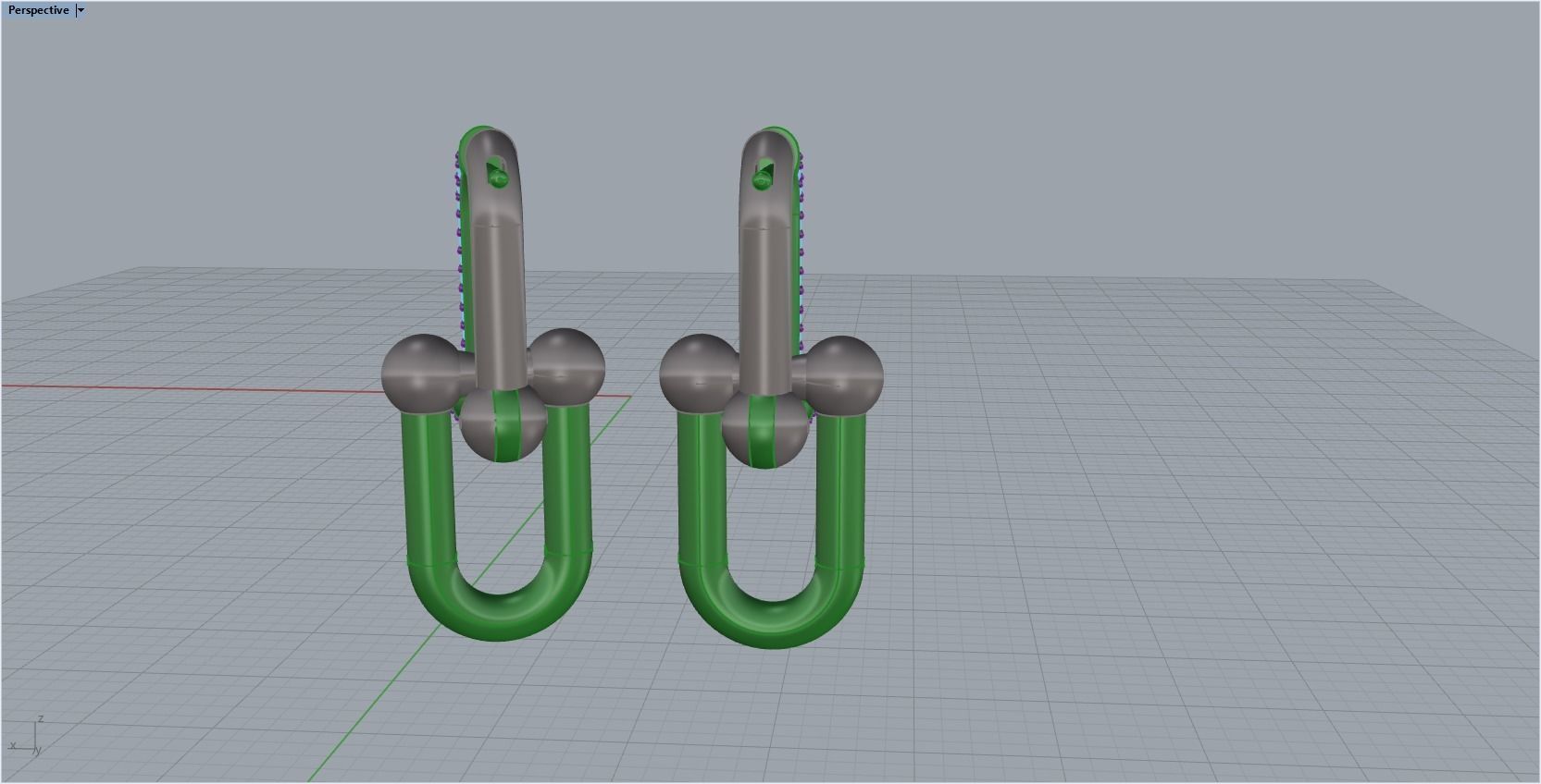 tiffany earrings with large links with bright diamonds 3D print model_25