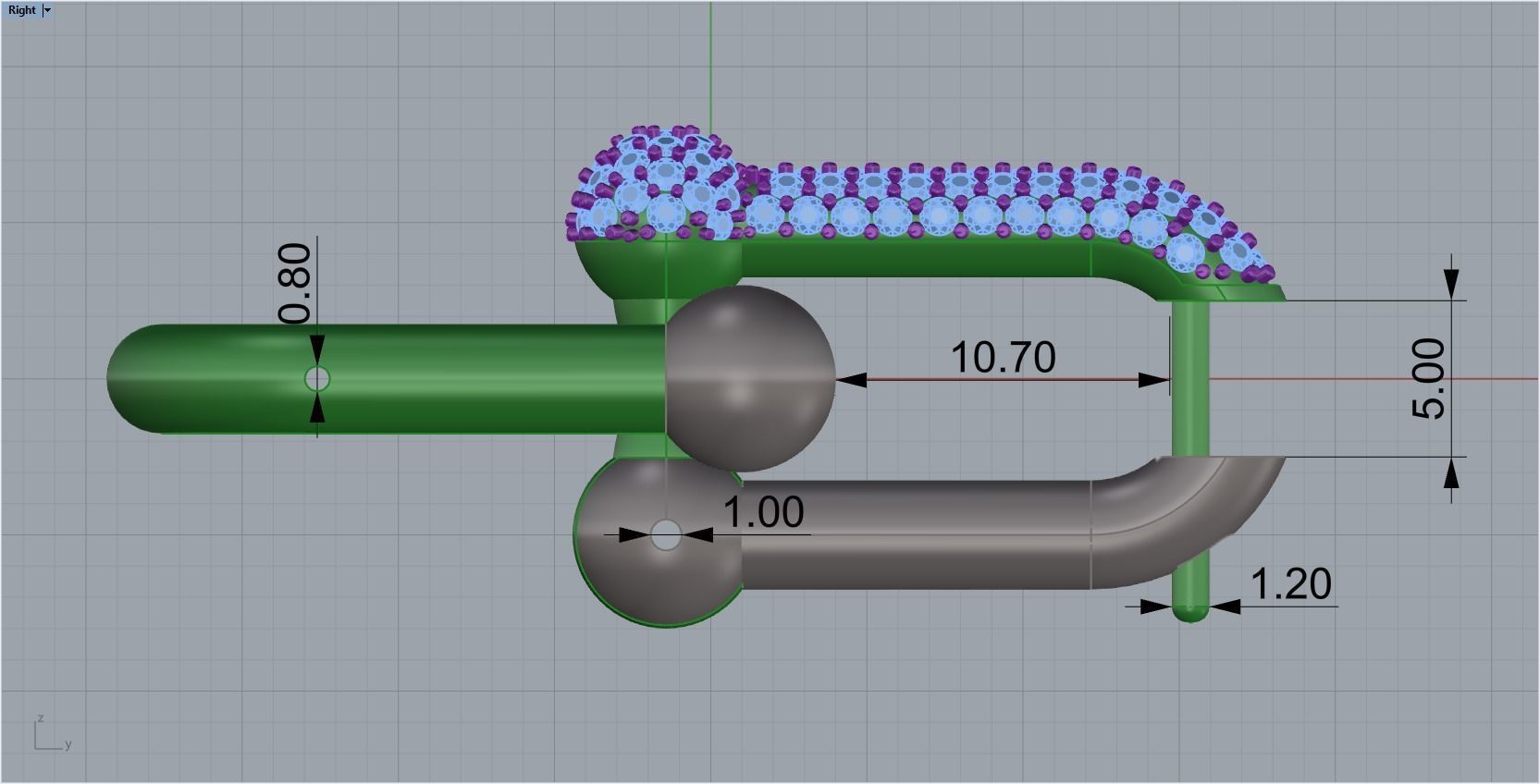 tiffany earrings with large links with bright diamonds 3D print model_3