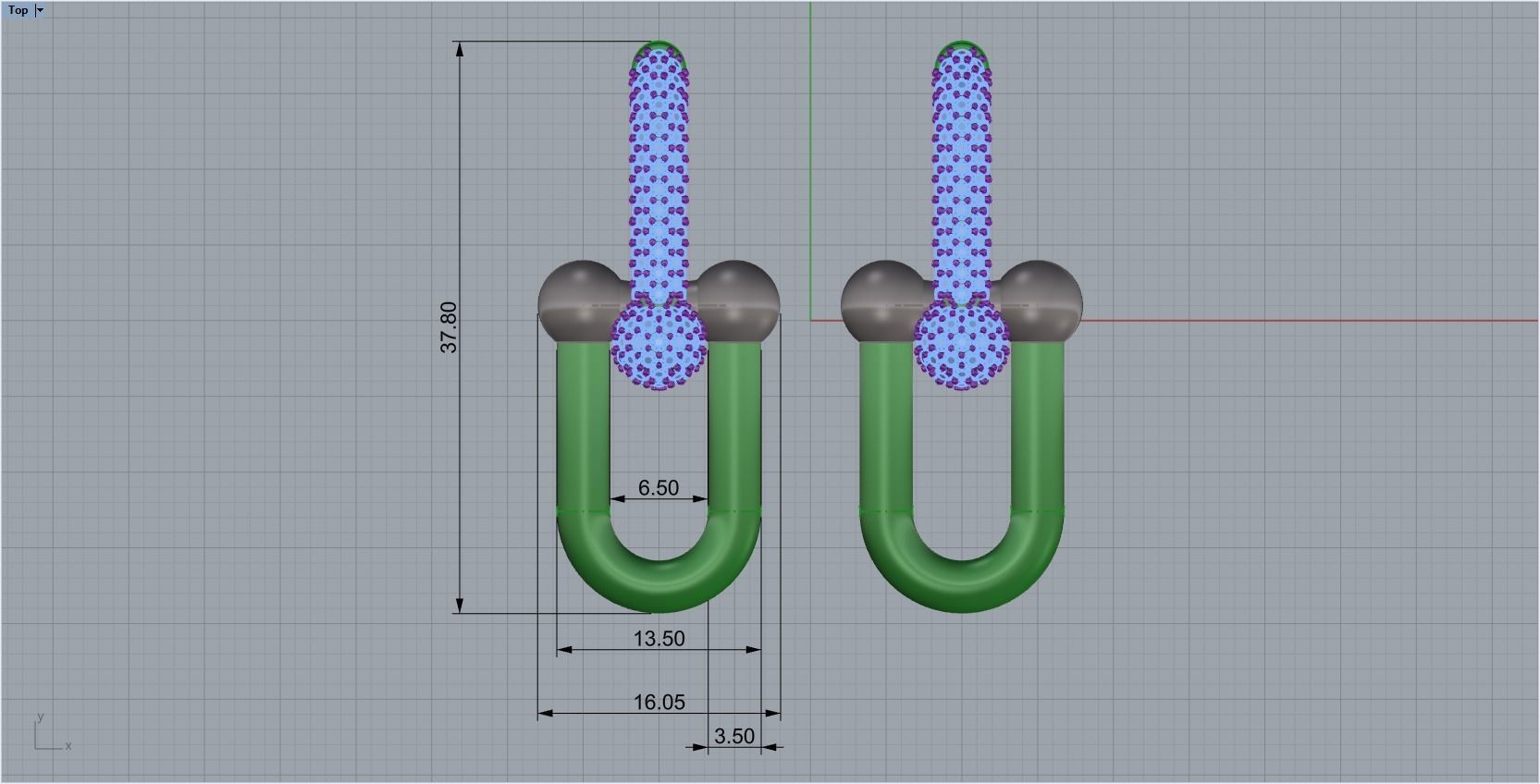 tiffany earrings with large links with bright diamonds 3D print model_1