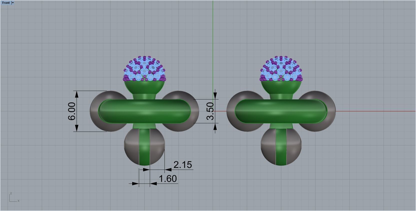 tiffany earrings with large links with bright diamonds 3D print model_2