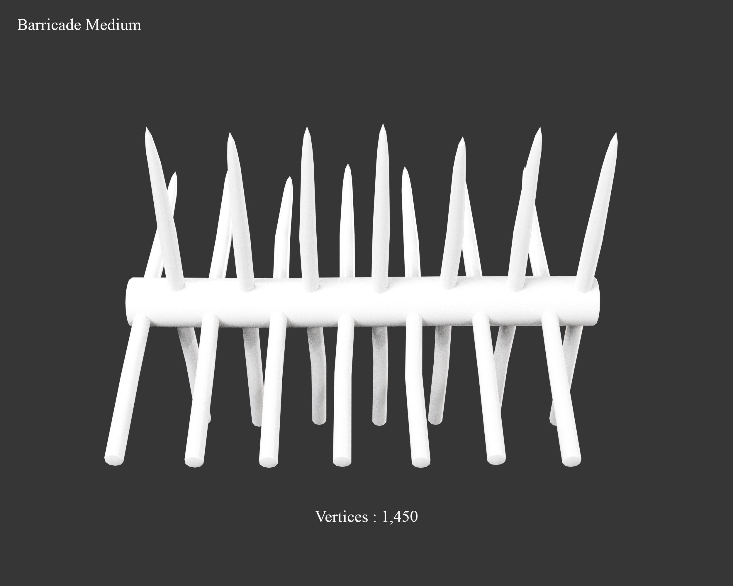Medieval Defense Spike Barricades Low-poly 3D model_13