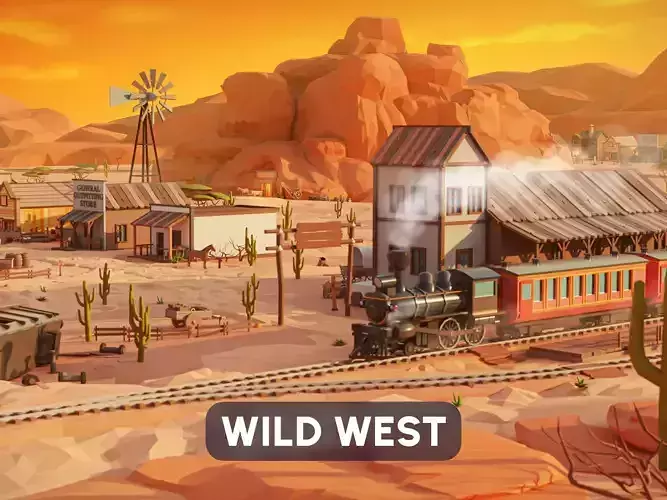 Wild West Low-poly 3D model
