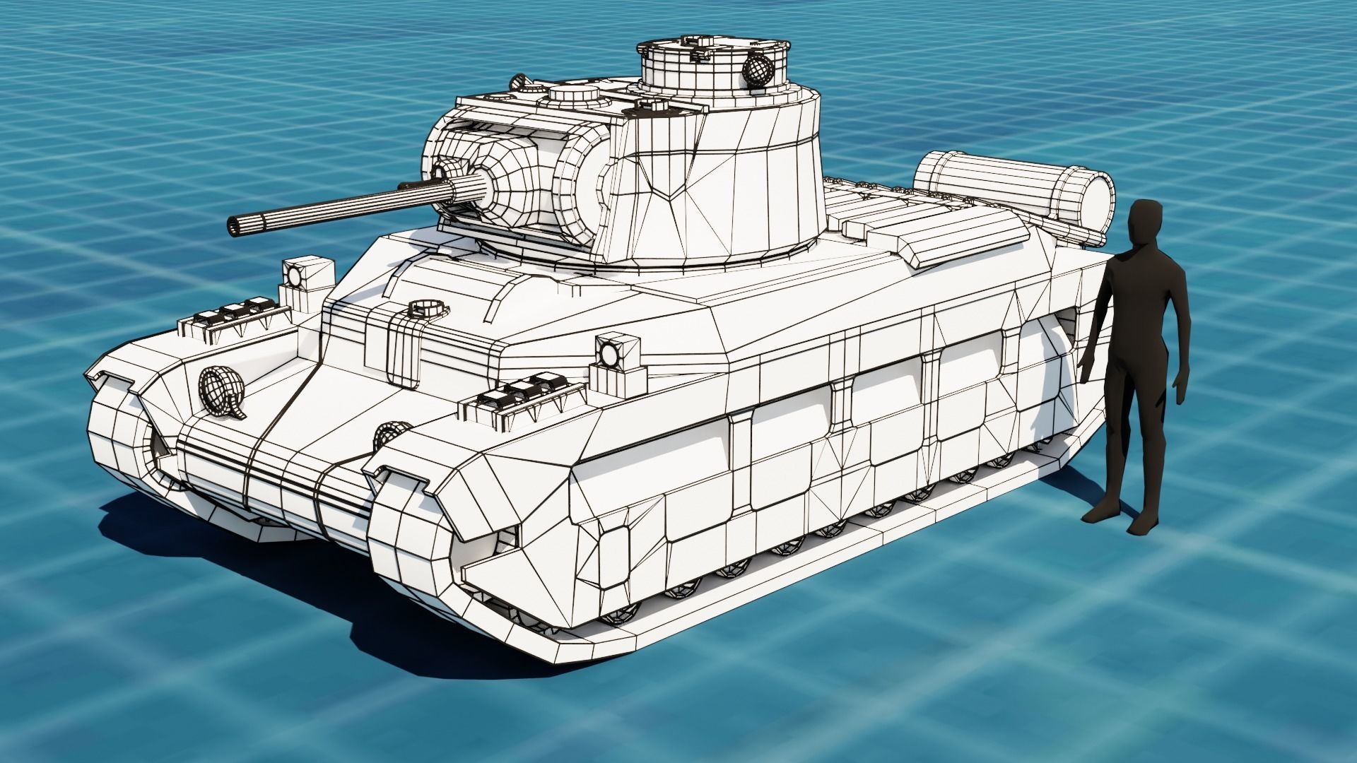 MK II Matilda Tank Base Mesh Low-poly 3D model_18