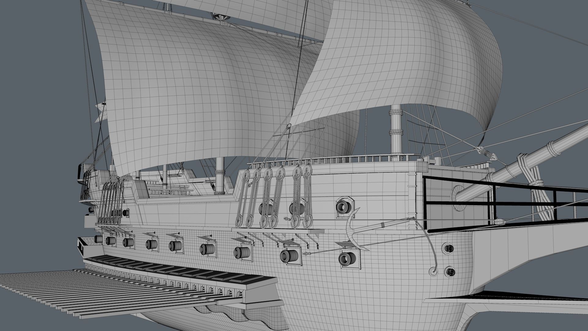 Galleon Ship 3D model_10