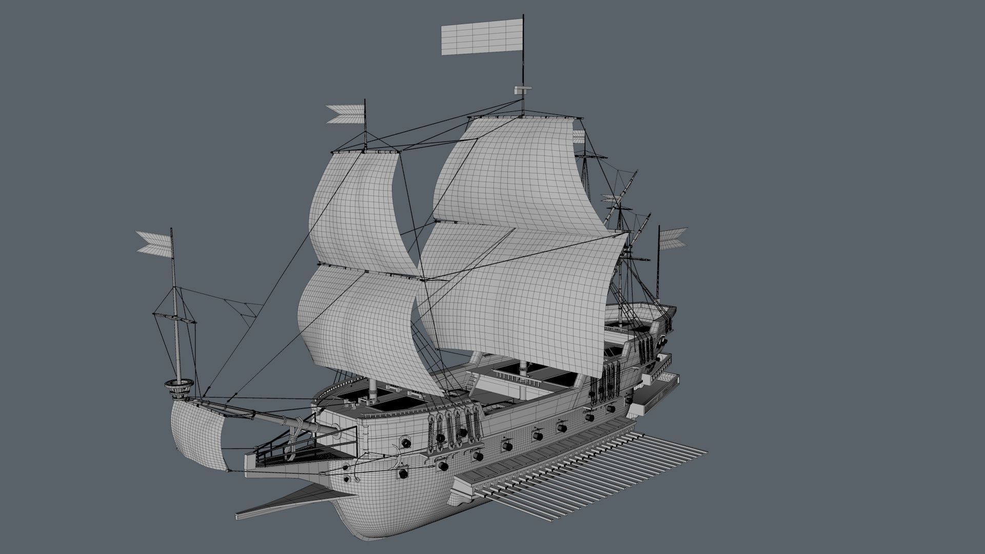 Galleon Ship 3D model_7
