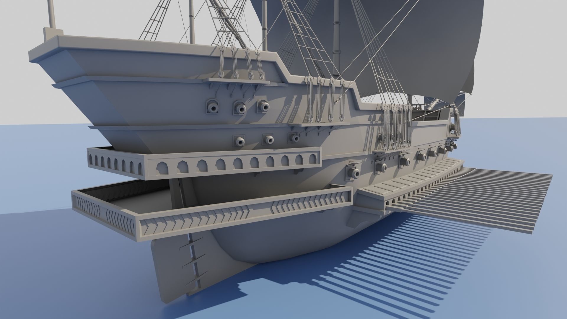 Galleon Ship 3D model_4
