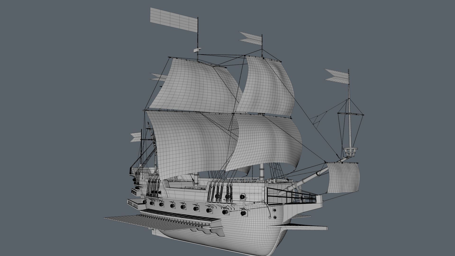 Galleon Ship 3D model_9