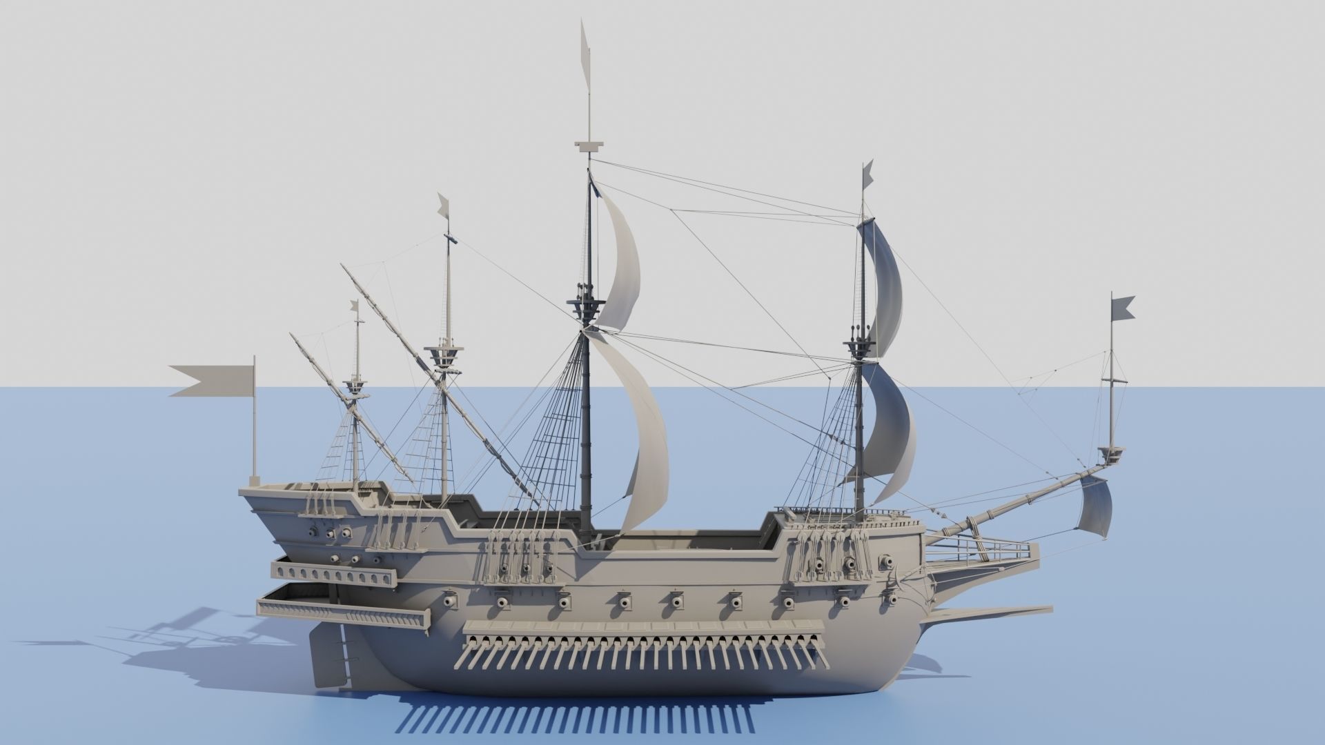 Galleon Ship 3D model_6