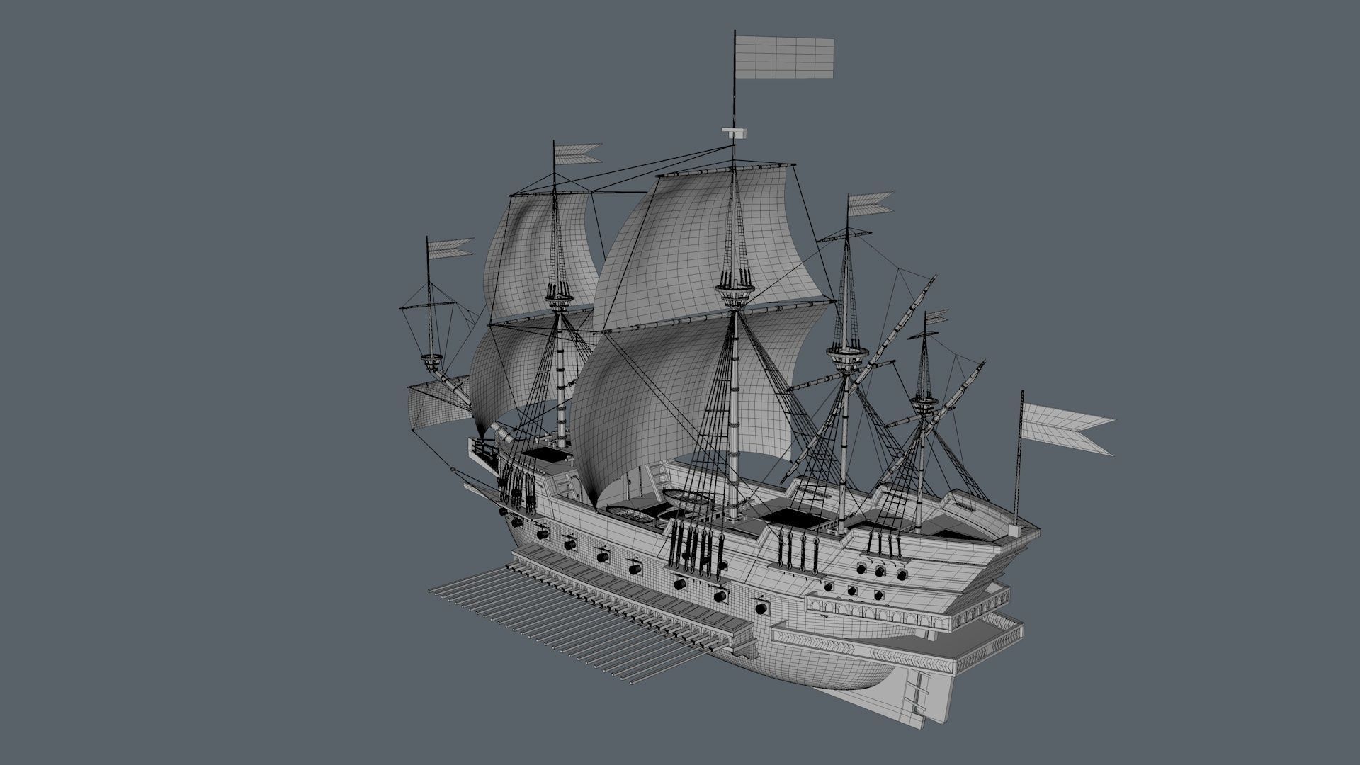 Galleon Ship 3D model_8