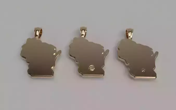 US State Flag Pendants - Wisconsin