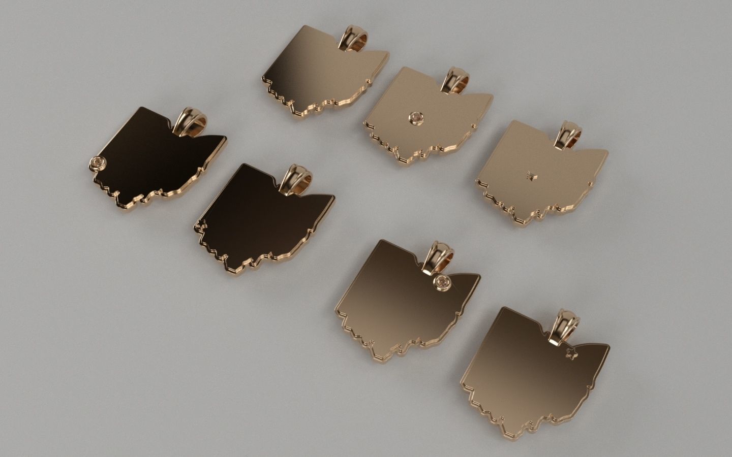US State Flag Pendants - Ohio 3D print model_1