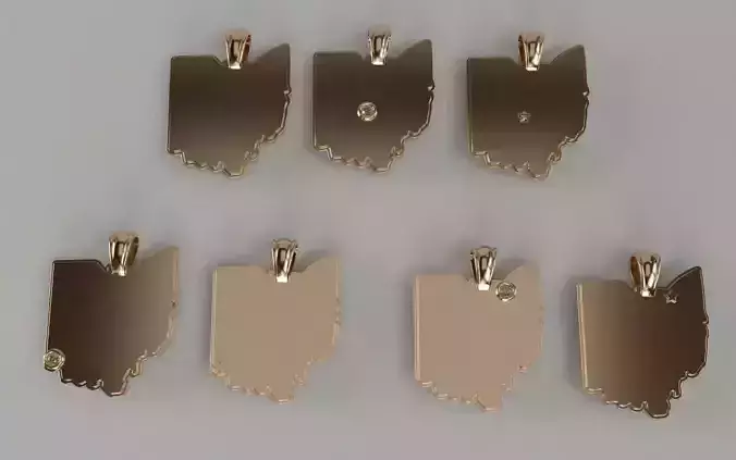 US State Flag Pendants - Ohio 3D print model