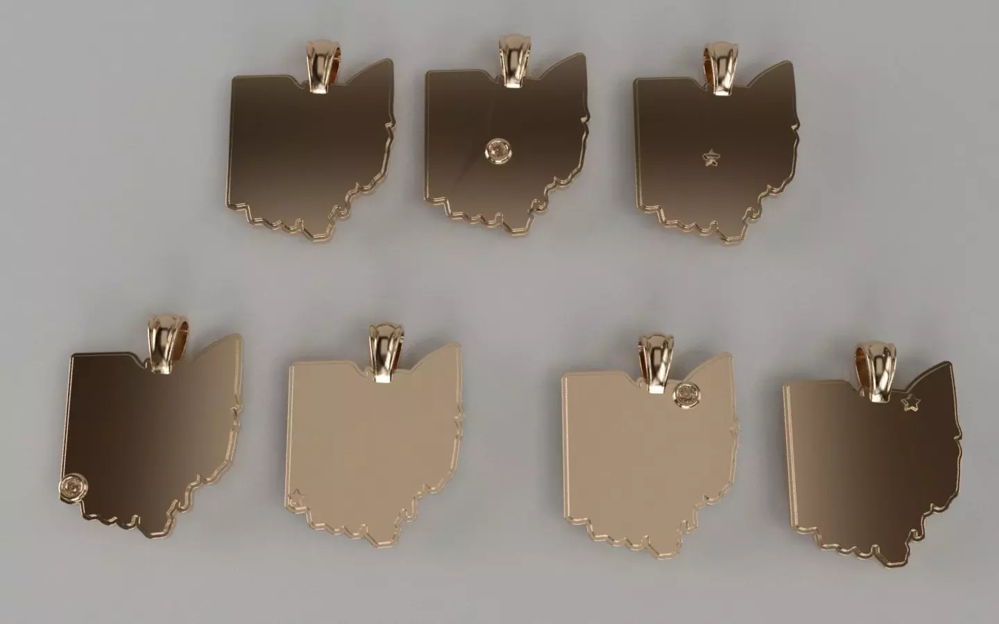 US State Flag Pendants - Ohio 3D print model_0