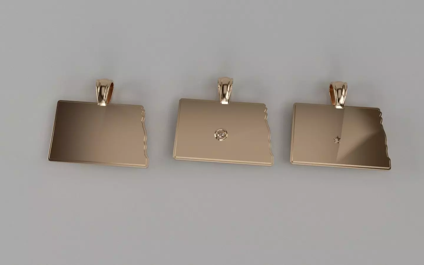 US State Pendants - North Dakota 3D print model