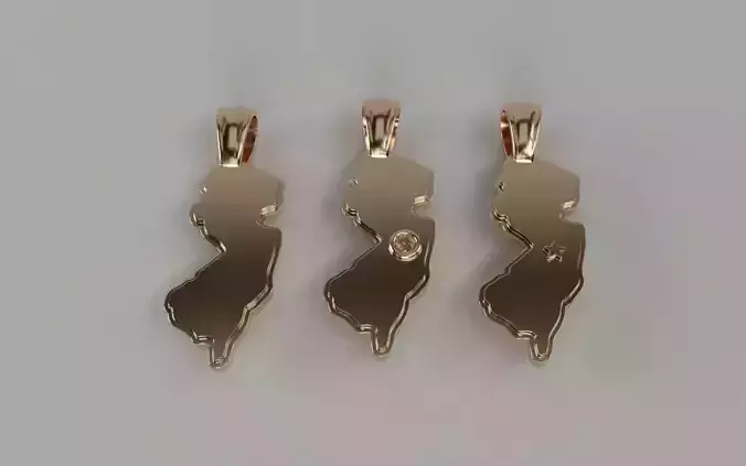 US State Flag Pendants - New Jersey