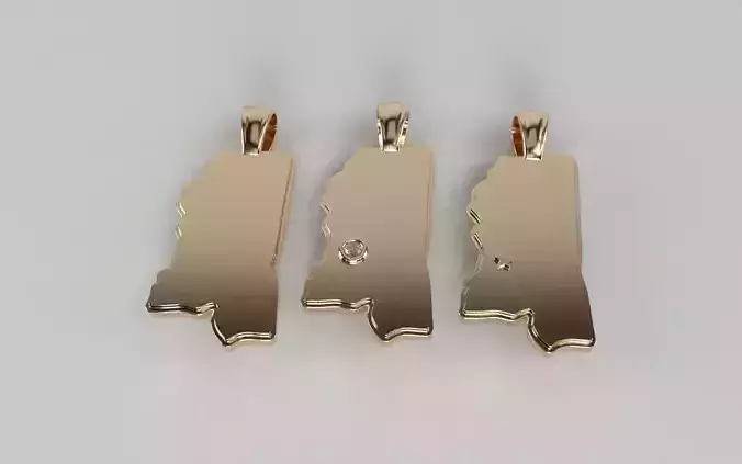 US State Flag Pendants - Mississippi