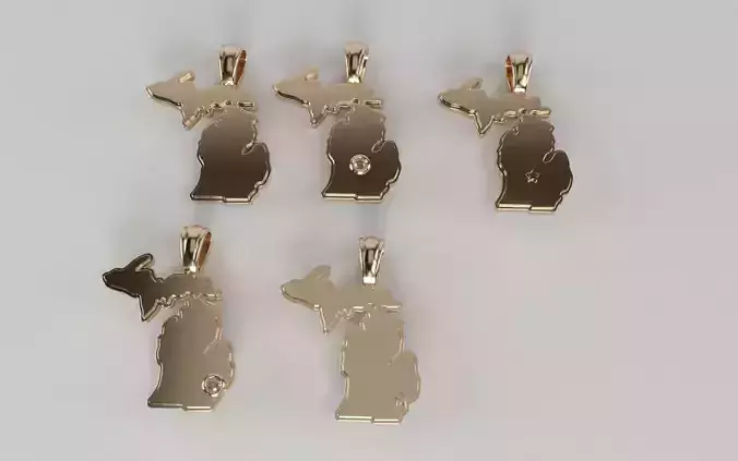 US State Flag Pendants - Michigan