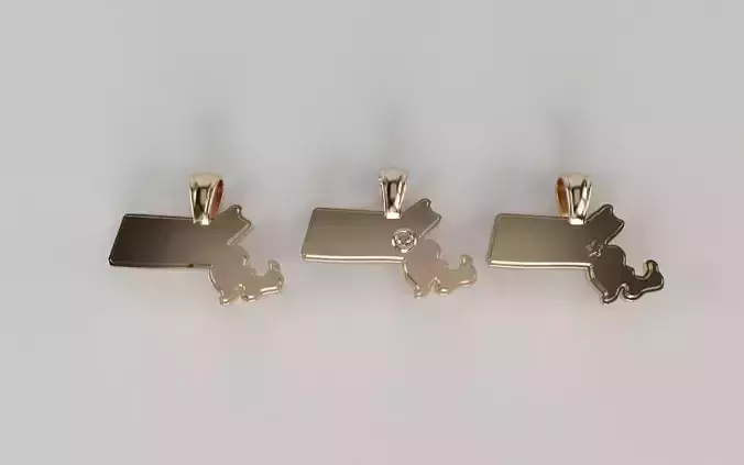 US State Flag Pendants - Massachusetts