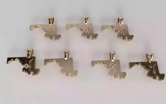US State Flag Pendants - Maryland 3D print model