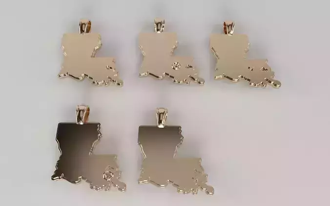 US State Flag Pendants - Louisiana 3D print model
