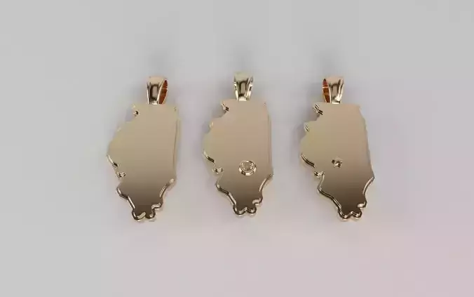 US State Flag Pendants - Illinois 3D print model
