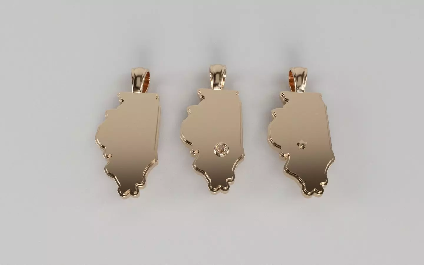 US State Pendants - Illinois 3D print model