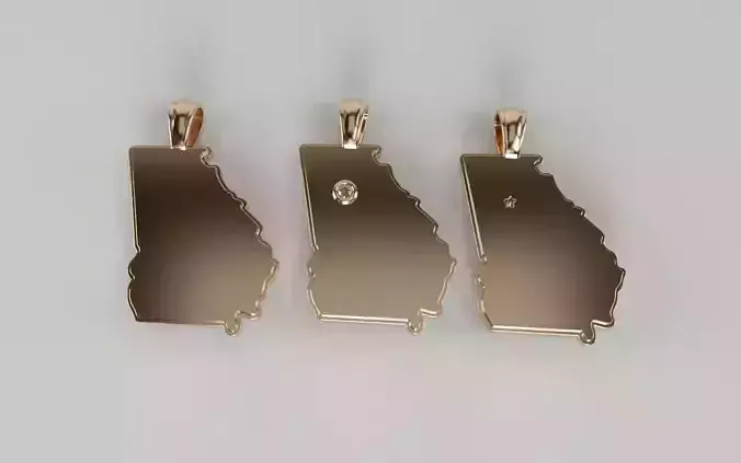 US State Flag Pendants - Georgia 3D print model