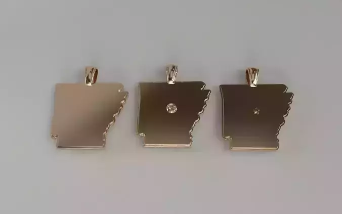 US State Flag Pendants - Arkansas 3D print model