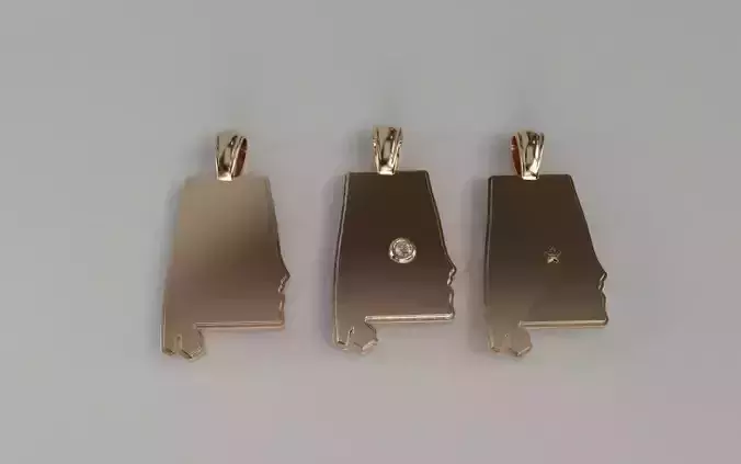 US State Flag Pendants - Alabama 3D print model