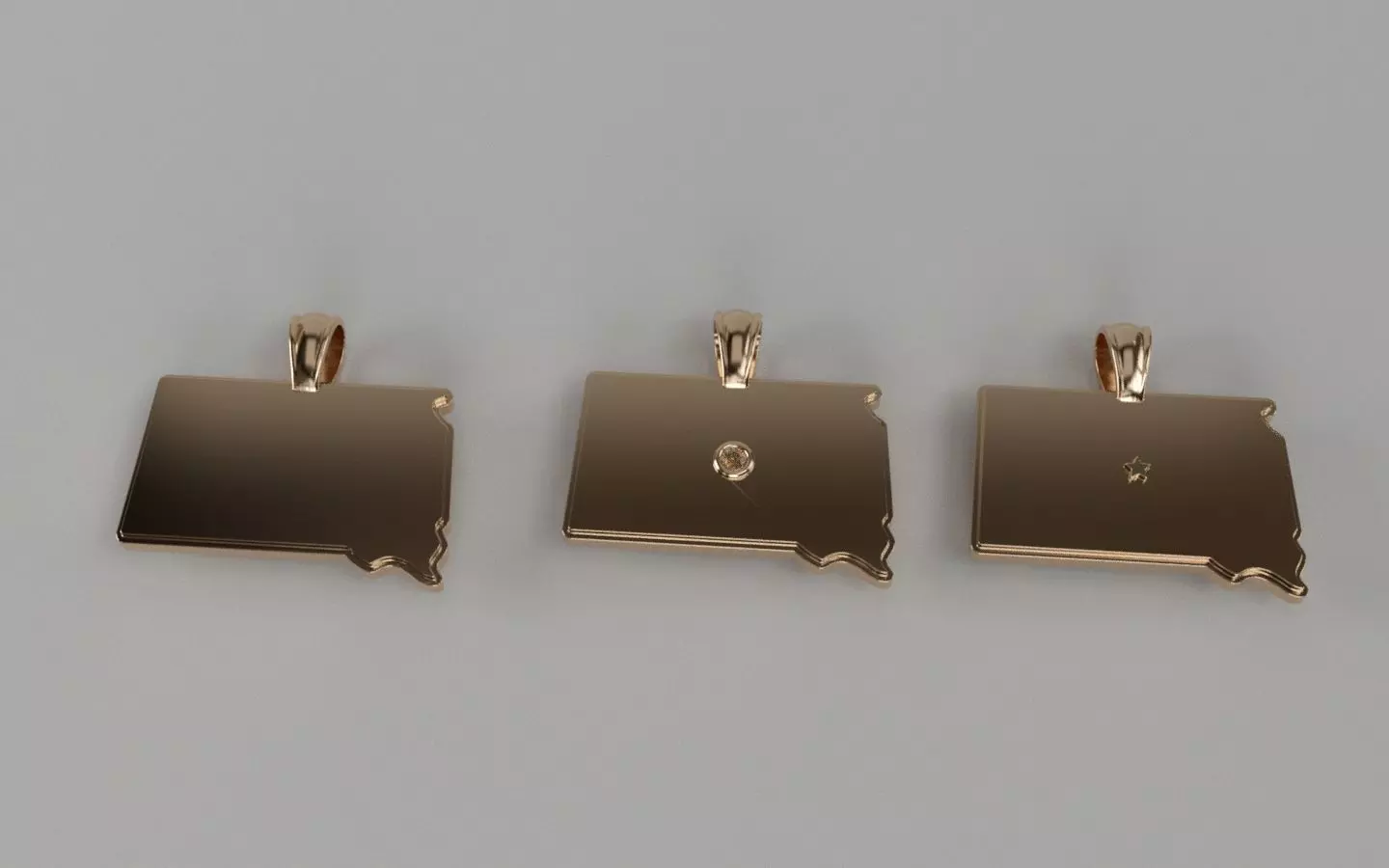 US State Pendants - South Dakota 3D print model