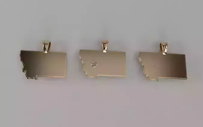 US State Flag Pendants - Montana 3D print model