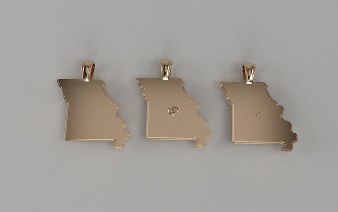US State Flag Pendants - Missouri 3D print model