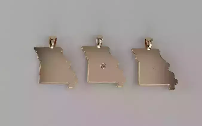 US State Flag Pendants - Missouri 3D print model